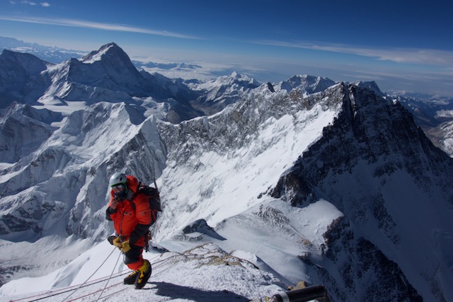 Matt Moniz climbing Mount Everest